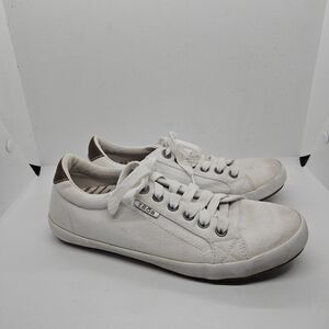 Taos Star Burst white canvas low top sneakers size 7.5